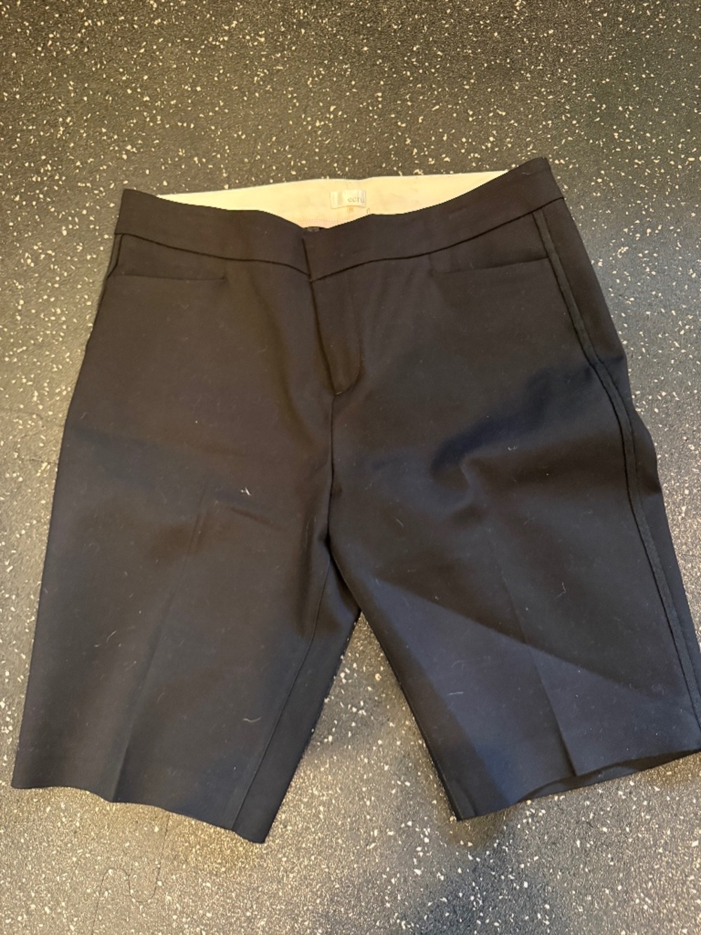 ECRU Atkins Black Power Stretch Bermuda Shorts Size 12